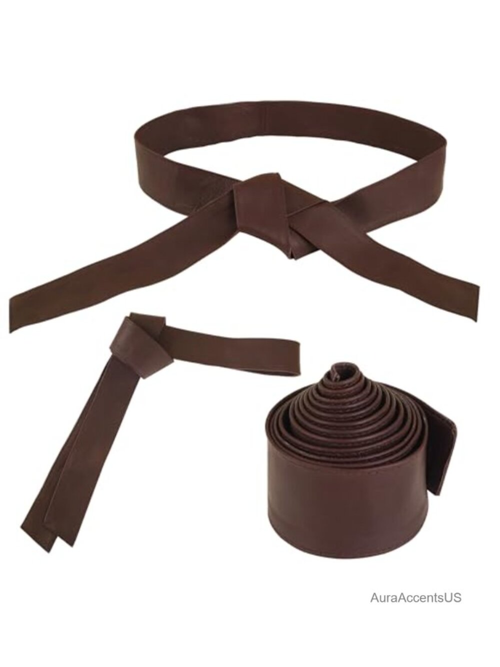 Genuine Leather Obi Sash Tie Belt Wide Waist Band